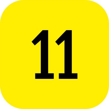 Number 11 icon. flat vector illustration
