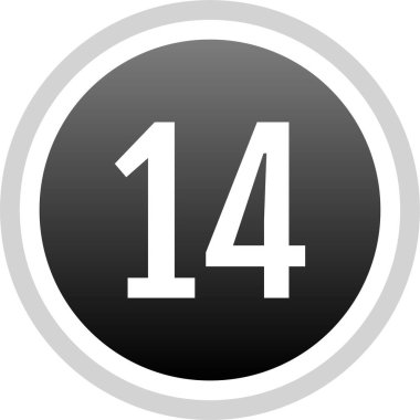 Number 14 icon. flat vector illustration