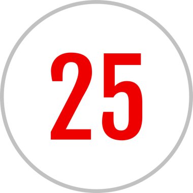 25 numaralı simge. vektör illüstrasyonu