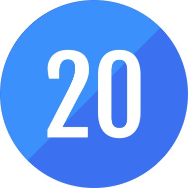 Number 20 icon. flat vector illustration