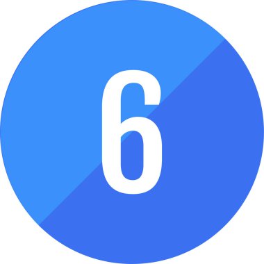 6 numaralı simge, vektör illüstrasyonu      