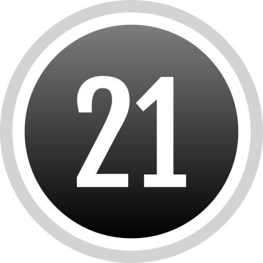 21 numaralı simge vektör illüstrasyonu