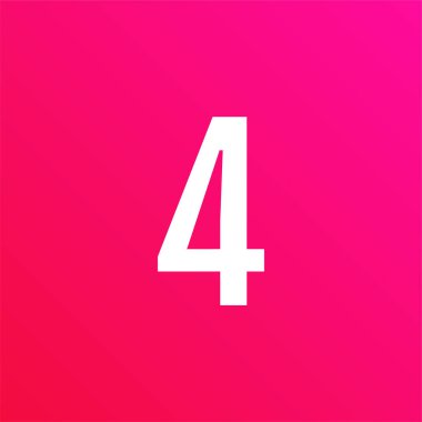 4 numaralı simge, modern vektör illüstrasyonu