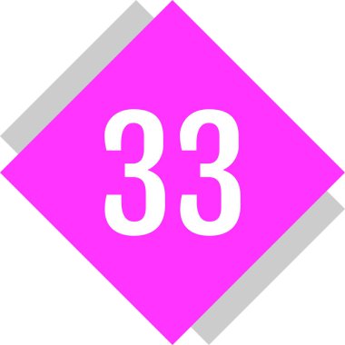 Number 33 icon. flat vector illustration