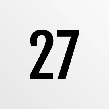 Number 27 icon. flat vector illustration