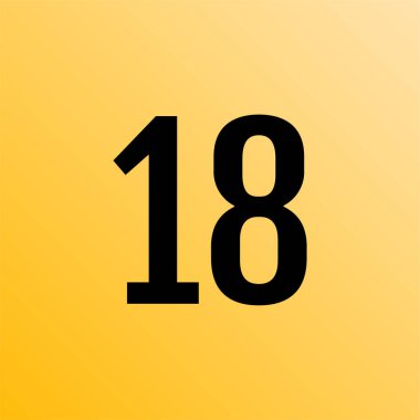 Grafik 18 numara illüstrasyonu, minimal biçim web simgesi 