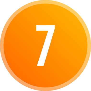 Web simgesi, 7 rakamlı yuvarlak tuş, basit numara 7