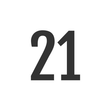 21 numaralı simge vektör illüstrasyonu