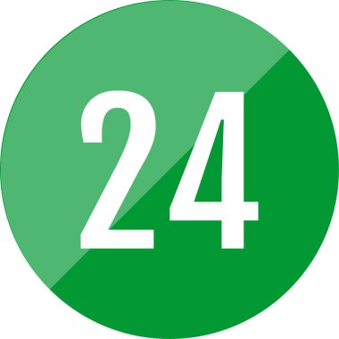 24 numaralı simge vektör illüstrasyonu
