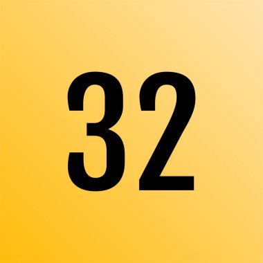 Number 32 icon. flat vector illustration