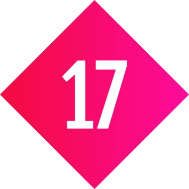 17 numaralı simge vektör illüstrasyonu