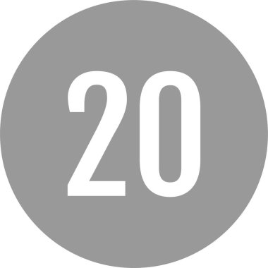 20 numaralı simge, vektör illüstrasyonu      