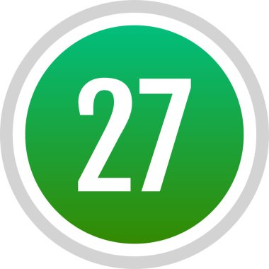 27 numaralı simge vektör illüstrasyonu