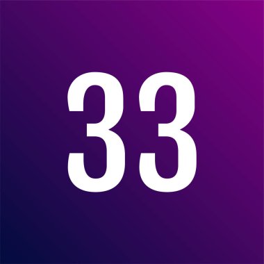 Number 33 icon. flat vector illustration
