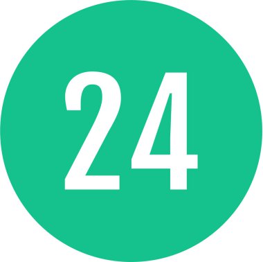 24 numaralı simge vektör illüstrasyonu