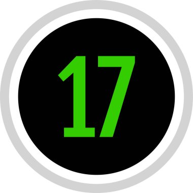 Number 17 icon. flat vector illustration