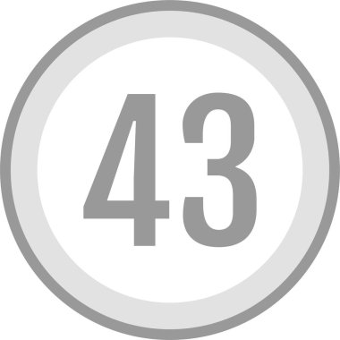 43 numaralı simge vektör illüstrasyonu