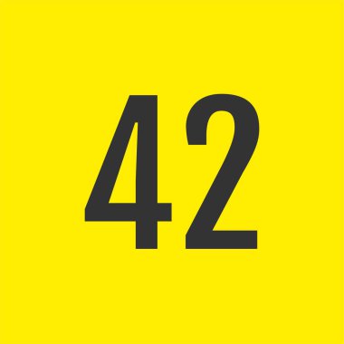 minimal biçim, 42 numara illüstrasyon, web simgesi 