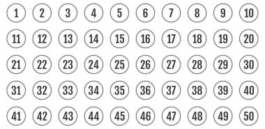 Üzerinde numaralar olan düğmeler. vektör illüstrasyonu