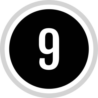 9 numaralı simge, vektör illüstrasyonu      