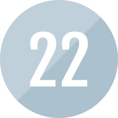 22 numaralı simge, vektör illüstrasyonu      