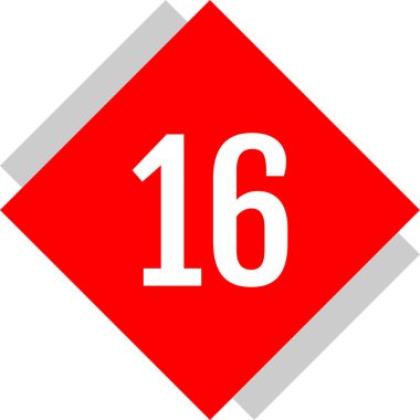 Basit web simgesi, on altı numara. 16 numaralı yuvarlak tuş