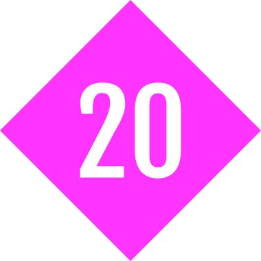 20 numaralı işaret simgesi, vektör illüstrasyonu