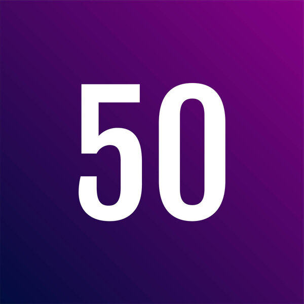 Number 50 icon. flat vector illustration