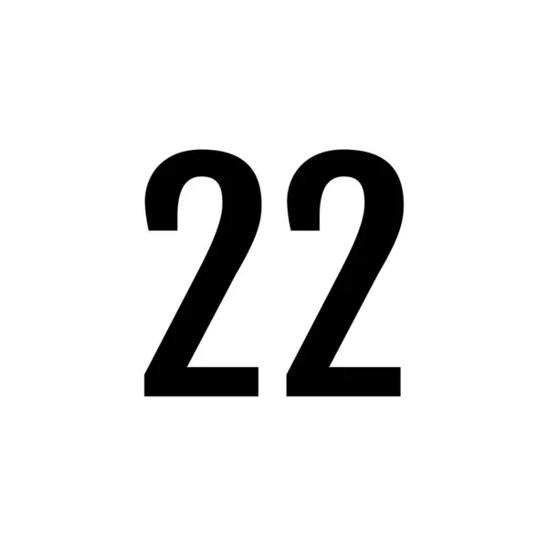 22番の看板のアイコンベクトルイラスト — ストックベクタ
