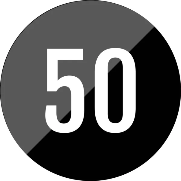 Number Fifty Icon Vector Illustration — Stock vektor