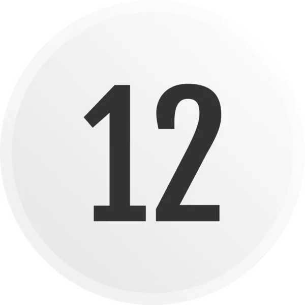 12番アイコン 数平面ベクトル図 — ストックベクタ