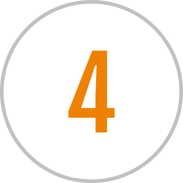 Απεικόνιση Του Αριθμού Τέσσερα Στρογγυλό Κουμπί Αριθμό — Διανυσματικό Αρχείο