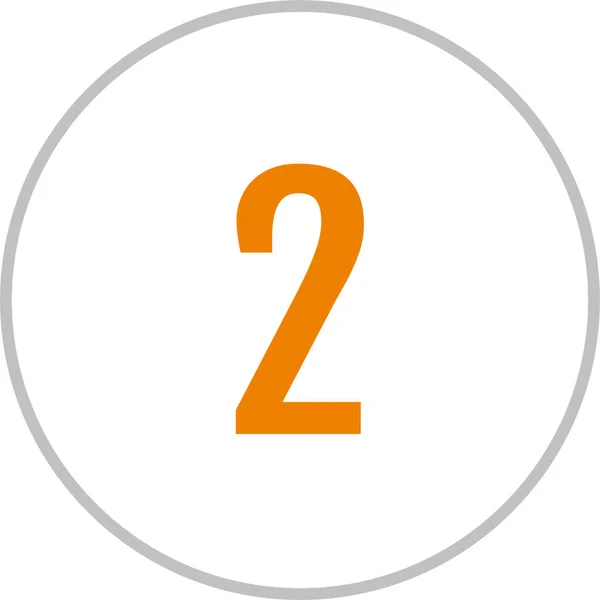 Απλή Απεικόνιση Του Αριθμού Δύο Σύμβολο — Διανυσματικό Αρχείο