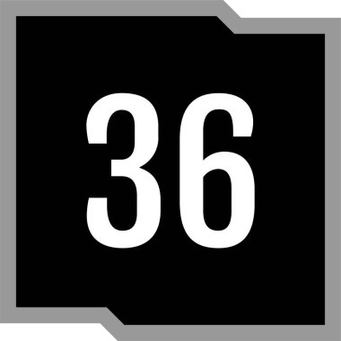 Number 36 icon. flat vector illustration