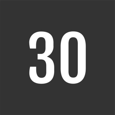 Number 30 icon. flat vector illustration