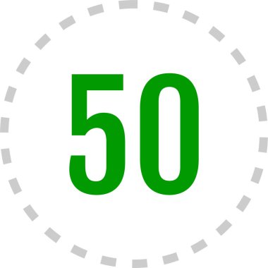 Number 50 icon. flat vector illustration