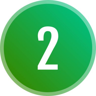 Number 2 icon. flat vector illustration