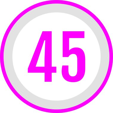 Number 45 icon. flat vector illustration