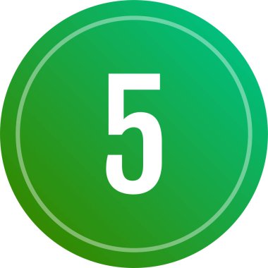 Number 5 icon. flat vector illustration