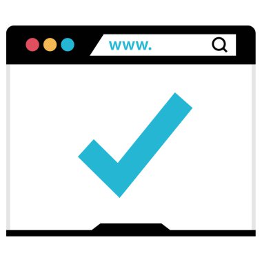 İşaretleme simgesi basit, vektör illüstrasyonunu kontrol et