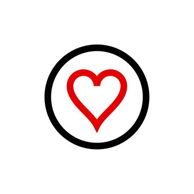 Kalp ikonu vektör illüstrasyonu     