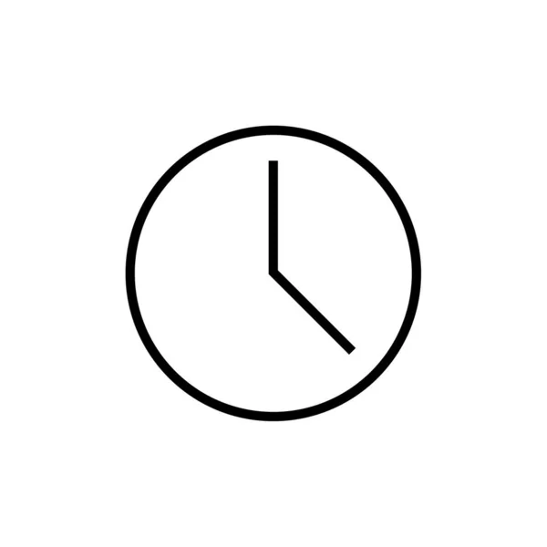 Saat Zaman Simgesi Vektörü Düz Dizayn Beyaz Arkaplan — Stok Vektör