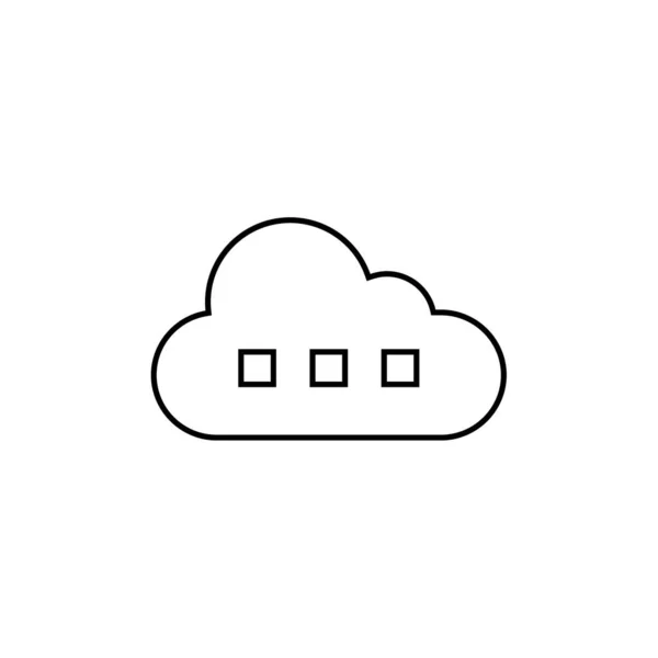 Ilustracja Wektorowa Pojedynczej Ikony Chmury Odizolowanej Białym Tle — Wektor stockowy