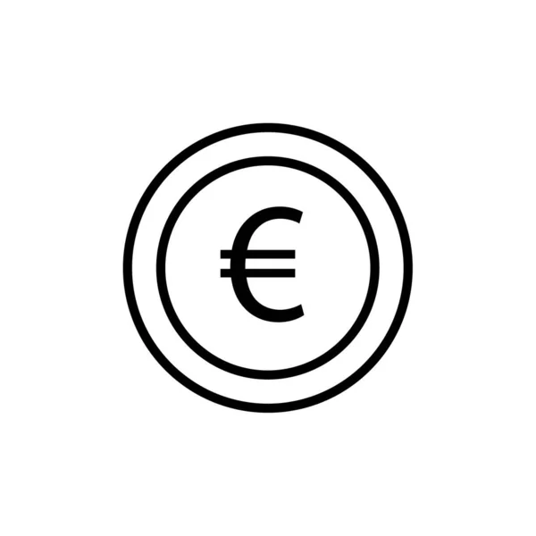 Euromunteenheid Pictogram Vector Illustratie — Stockvector