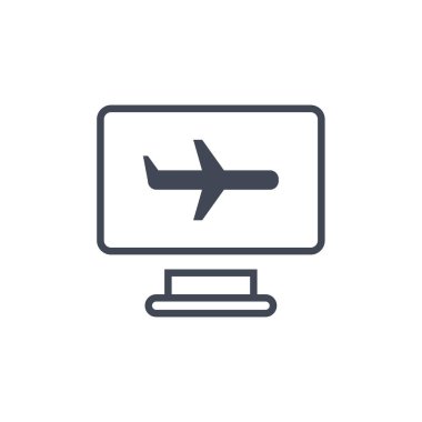 Beyaz arkaplanda uçak simgesi çizimi 