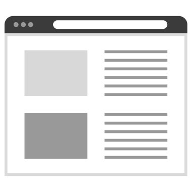 İnternet tarayıcı sayfası. ui ux 'nun basit tasarımı  