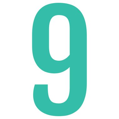 Dokuz numaralı simge vektör illüstrasyonu