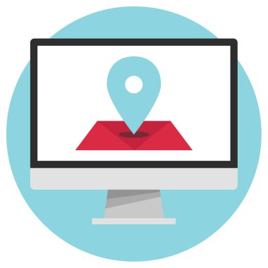 Navigasyon iğne işareti basit simge, vektör illüstrasyonu