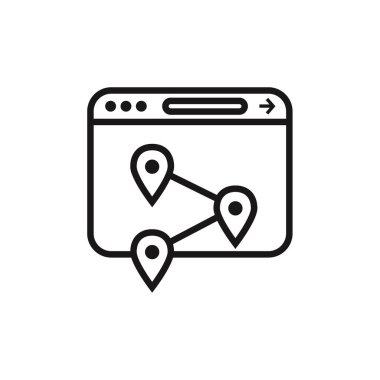 Navigasyon iğne işareti basit simge, vektör illüstrasyonu