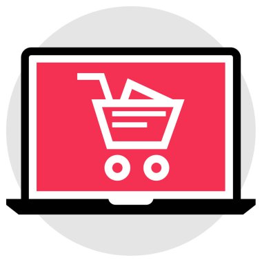 E-ticaret düz simgesi